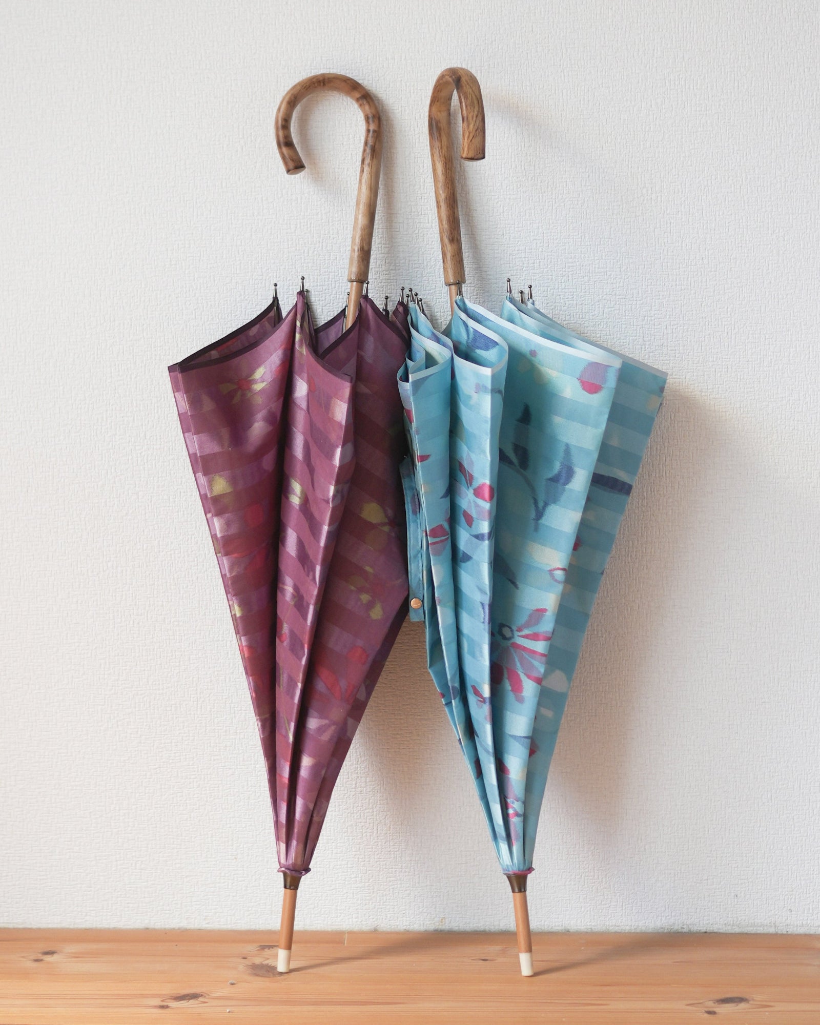 ボーダー フラワー 長傘 50cm 8本骨