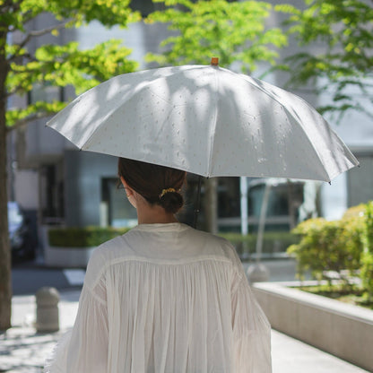 折りたたみ傘 レディース 晴雨兼用傘　染料を使用しないオーガニックコットン100％のカットドビー