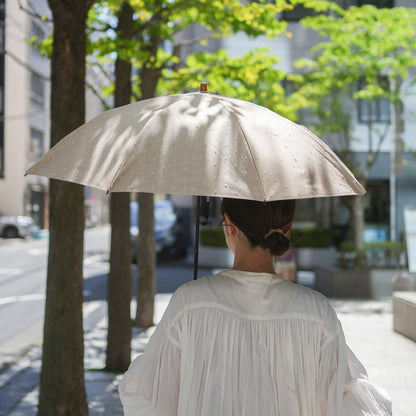 折りたたみ傘 レディース 晴雨兼用傘　染料を使用しないオーガニックコットン100％のカットドビー