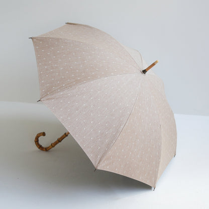 長傘 レディース 日傘・晴雨兼用傘 遮光・遮熱 木製シャフト 小宮商店 Fringe Dot Shade ベージュ