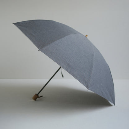 折りたたみ傘 メンズ 晴雨兼用傘 遮光・遮熱 2段折り 小宮商店 Chambray Shade ネイビーグレー