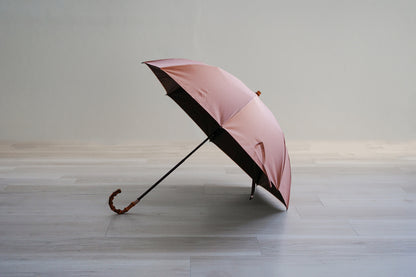 折りたたみ傘 レディース 日傘・晴雨兼用傘 遮光・遮熱 2段折り 2way 小宮商店 Cotton Shade ピンクグレー