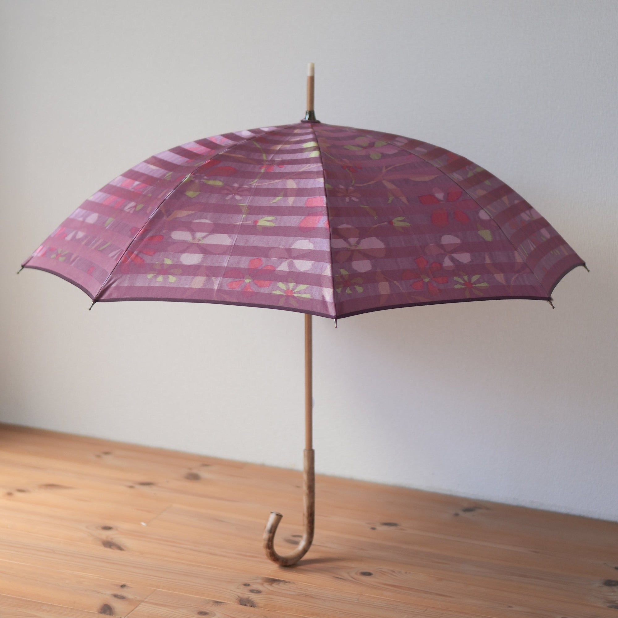 ボーダー フラワー 長傘 50cm 8本骨