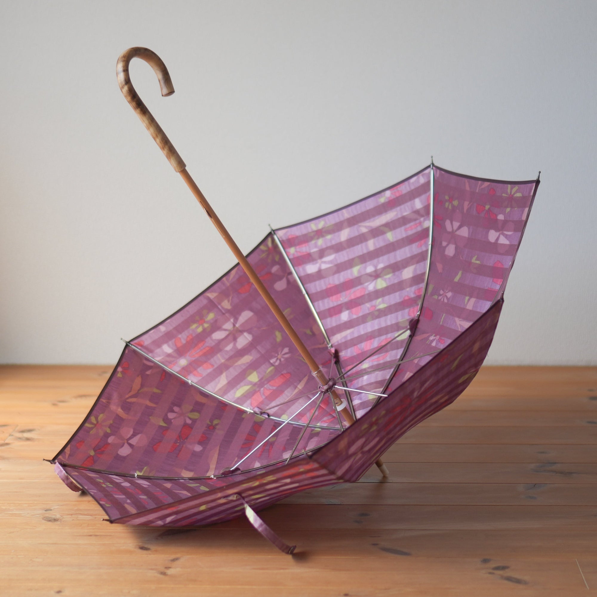 ボーダー フラワー 長傘 50cm 8本骨