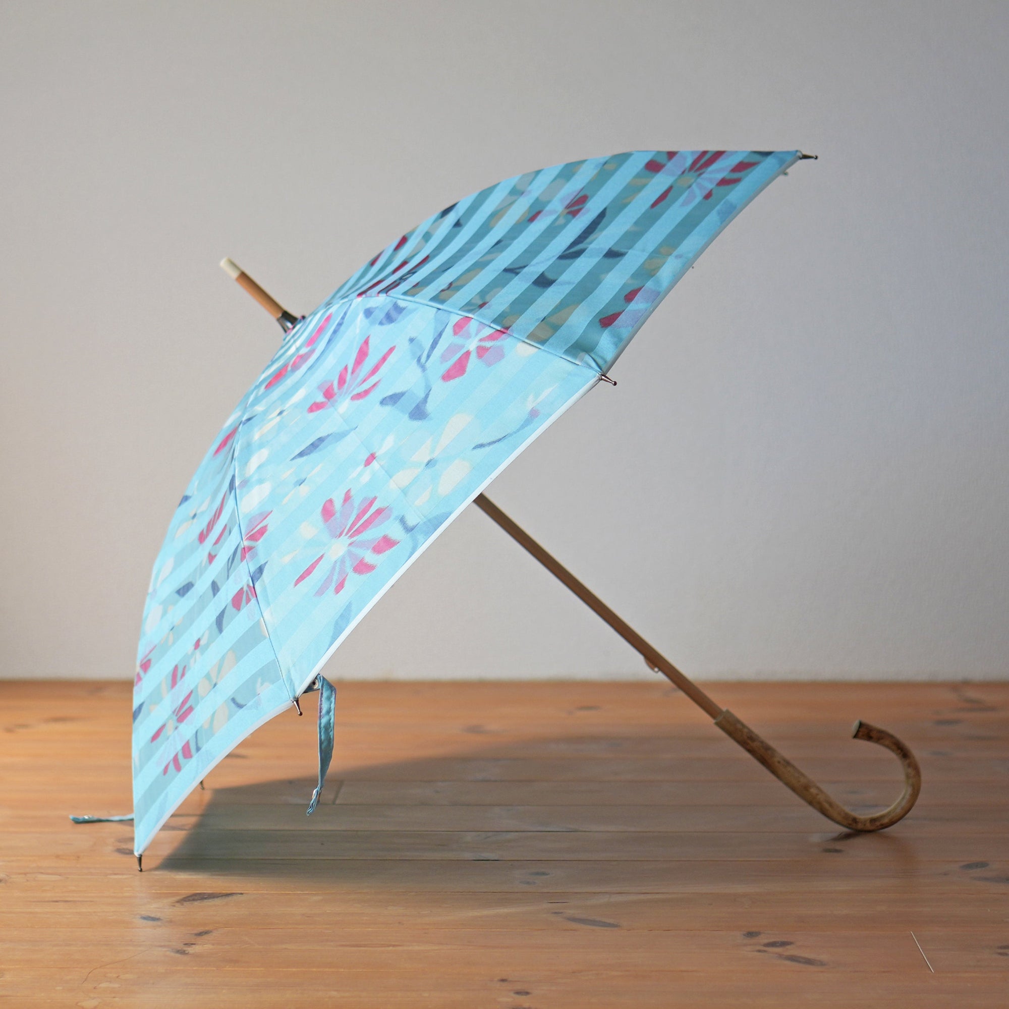 ボーダー フラワー 長傘 50cm 8本骨