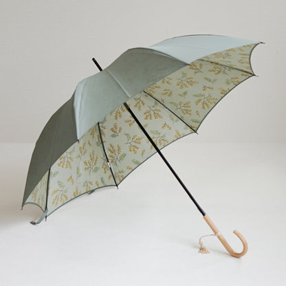 長傘 レディース 雨傘 UV 甲州織 カーボン骨 小宮商店 Bouquet スモーキーグリーン