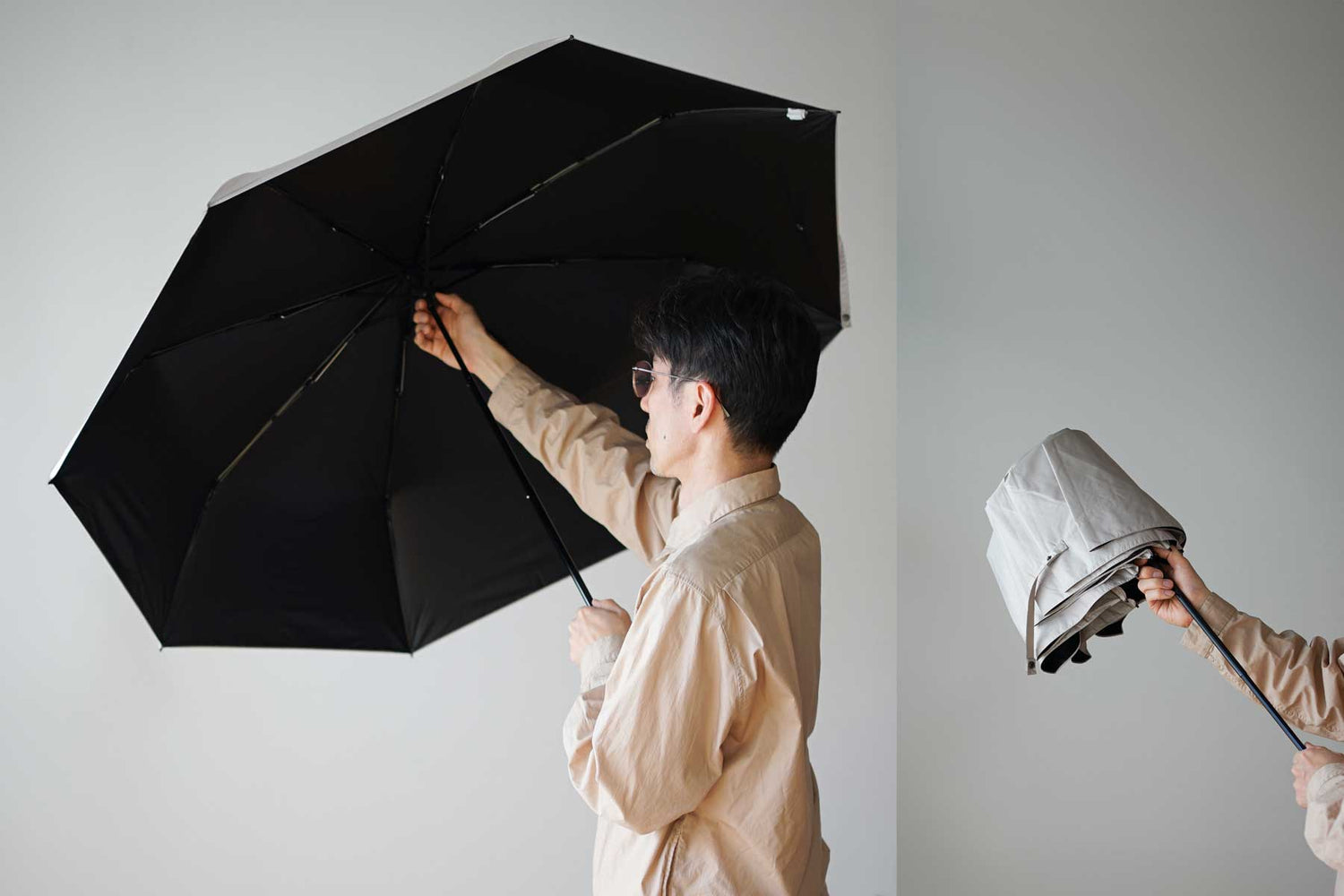 晴雨兼用カーボン傘 ラクラク開閉 70cm